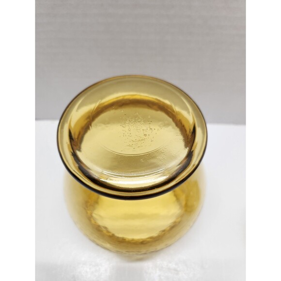 Vintage Pebble Glass Apothecary Glass Jar Container 9" Yellow Amber. - Picture 7 of 8